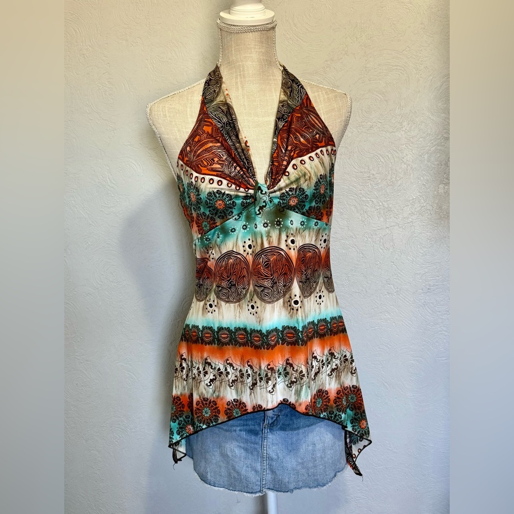 Body Central Vintage Y2K Whimsy Fairy Halter Top Women’s Size Large